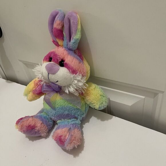 Homerbest Easter Rainbow Bunny Rabbit Plush Multicolor 11" Stuffed Animal - Picture 5 of 7